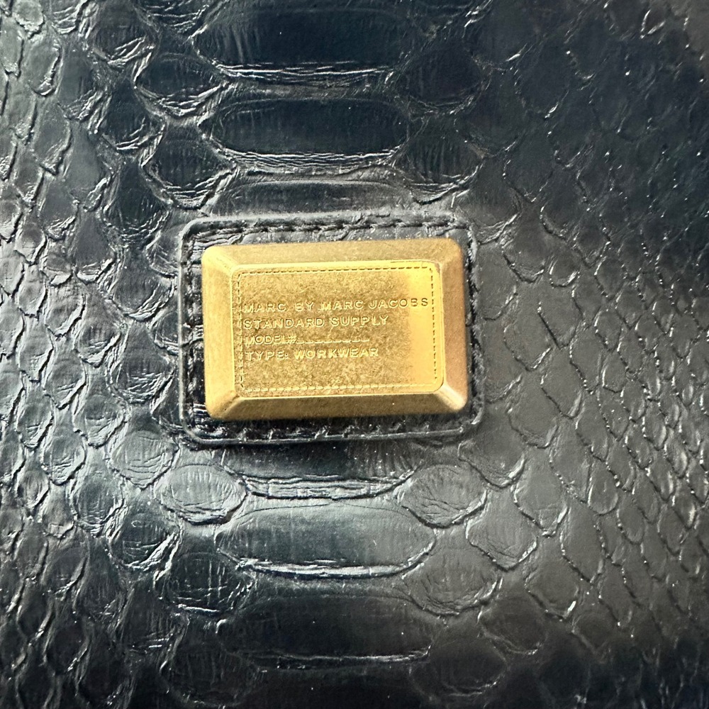 Marc By Marc Jacobs Black Python Embossed Leather… - image 6